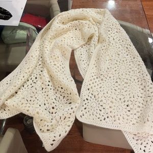 Cream white heavy knit scarf Shawl wrap perfect